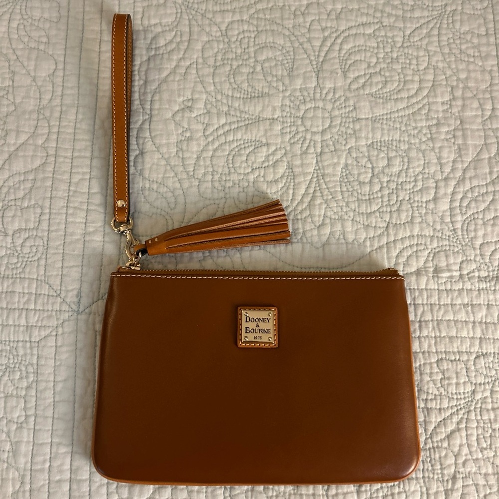 Dooney and Bourke Carrington Wrislet in Wexford Leather, natural brown color